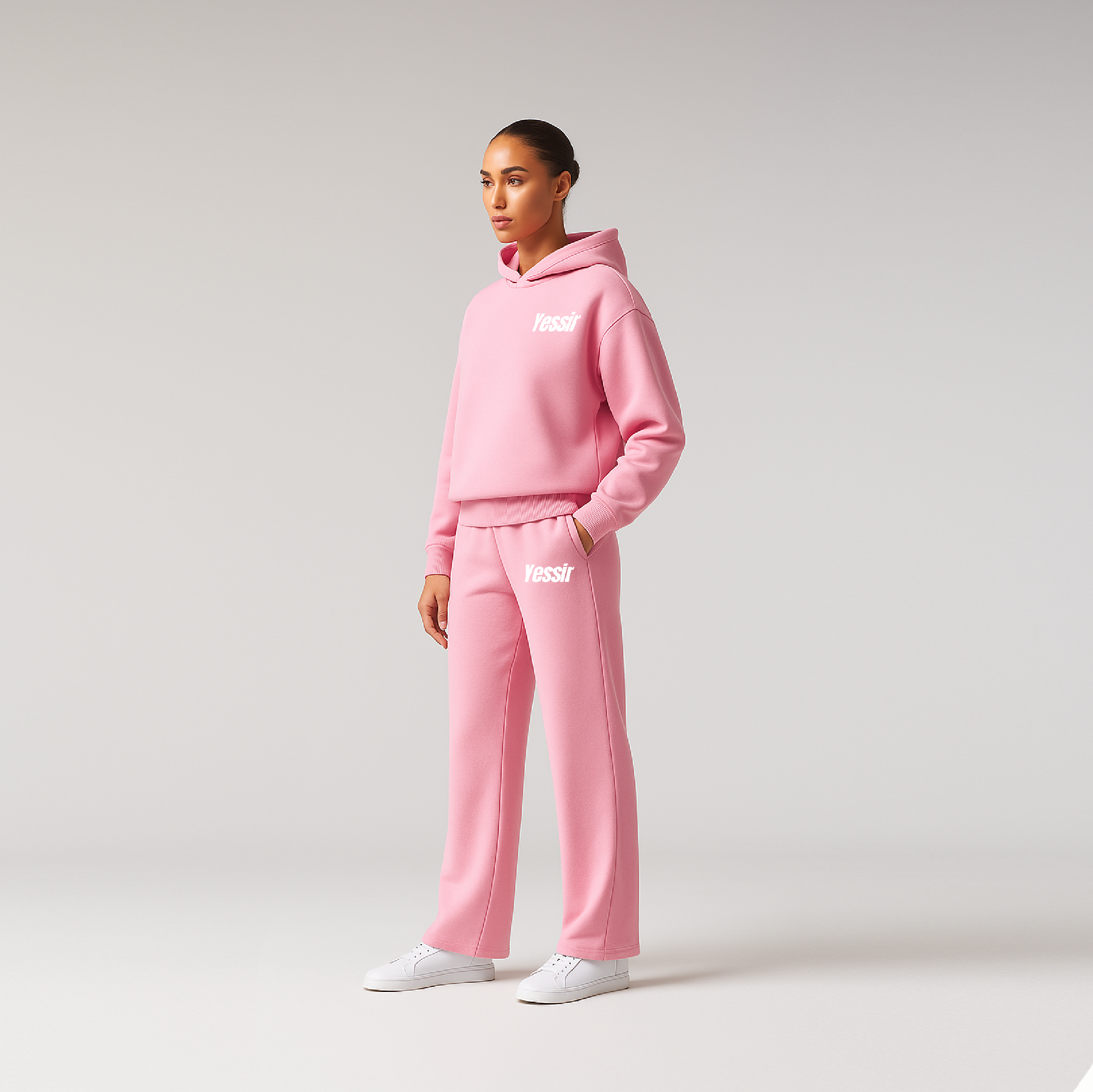 SWEAT À CAPUCHE YESSIR - ROSE