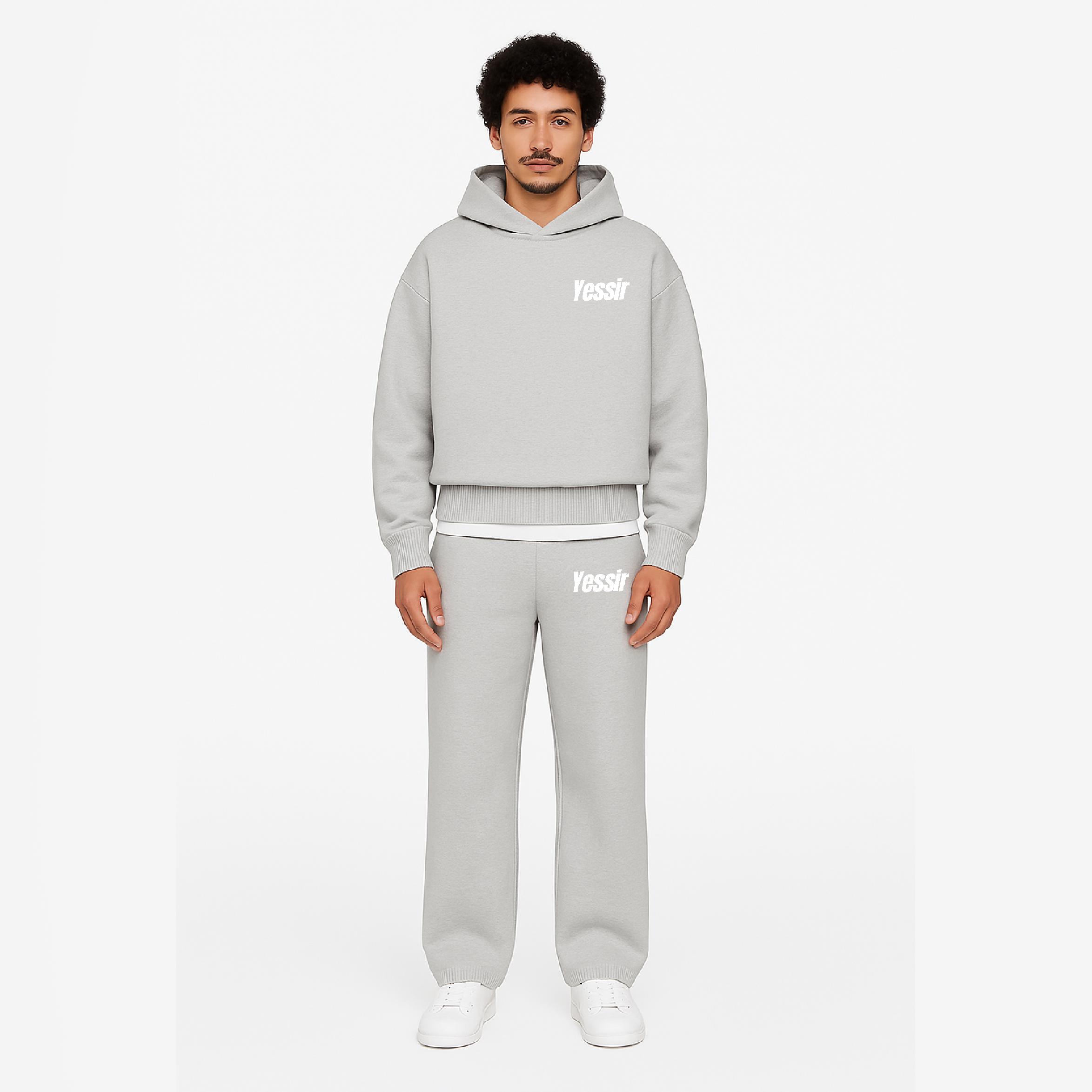 SWEAT À CAPUCHE YESSIR - GRIS